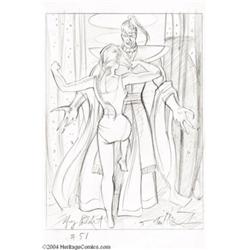 Greg and Tim Hildebrandt - Star Wars Shadows of the Empire Trading Cards: Leia and Xizor Preliminary