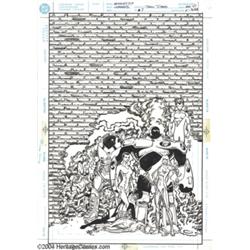 Dan Jurgens - Teen Titans #7 Cover Original Art (DC, 1997).