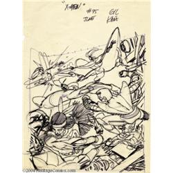 Gil Kane - X-Men #95 Cover Preliminary Original Art (Marvel, 1975).