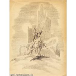 Roy G. Krenkel - E. R. Burroughs' John Carter of Mars Sketch Original Art (undated).