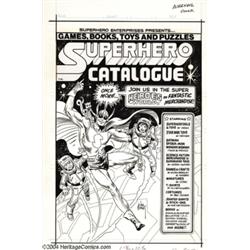 Joe Kubert - Superhero Catalog Cover Original Art (circa 1970s).