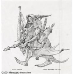 Rodney Matthews - Desert Warrior Illustration Original Art (2001).