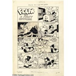 Otto Messmer - Felix the Cat #53, Complete 8-page Story "A Fishy Official" Original Art (Toby Press,