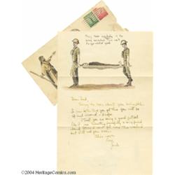 John Severin, Rene Goscinny, and John Breslin - Illustrated Cards Group Original Art (circa 1940-195