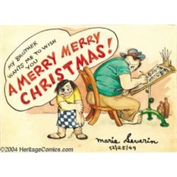 Marie Severin - Christmas Card Original Art (1949).