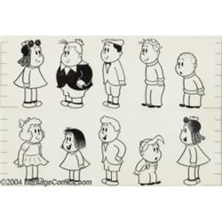 John Stanley and Irving Tripp - Little Lulu and Friends Model Sheet (circa 1950s).