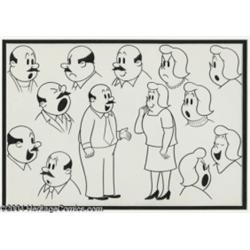 John Stanley and Irving Tripp Little Lulu's Parents Model Sheet (circa 1950s).