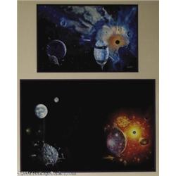 Rick Sternbach - Macrolife Cover Art, Painted Preliminary and Re-Touched Mechanical Original Art (Ha