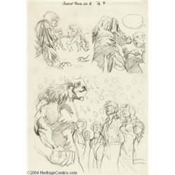 Bernie Wrightson - Swamp Thing #8, page 9 Preliminary Original Art (DC, 1972).