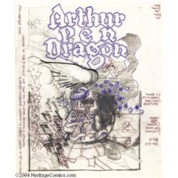 Rick Griffin - Arthur Pen Dragon Preliminary Drawing Original Art (undated).