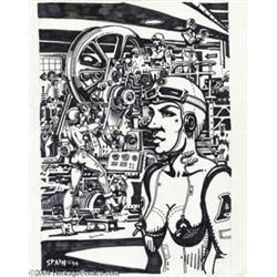 Spain Rodriguez - Filth Magazine Cover Original Art (1994).