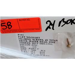 24 Boxes #10x3/4" Framing Screws, Yellow Zinc - Total Screws = 180,000