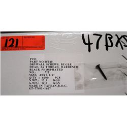47 Boxes #6x1-1/4" Drywall Screws, Black Phosphate - Total Screws = 376,000