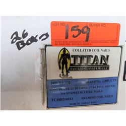 26 Boxes 10D #3x.131 Ring Shank Nails, Stainless Steel - Total Nails = 46,800