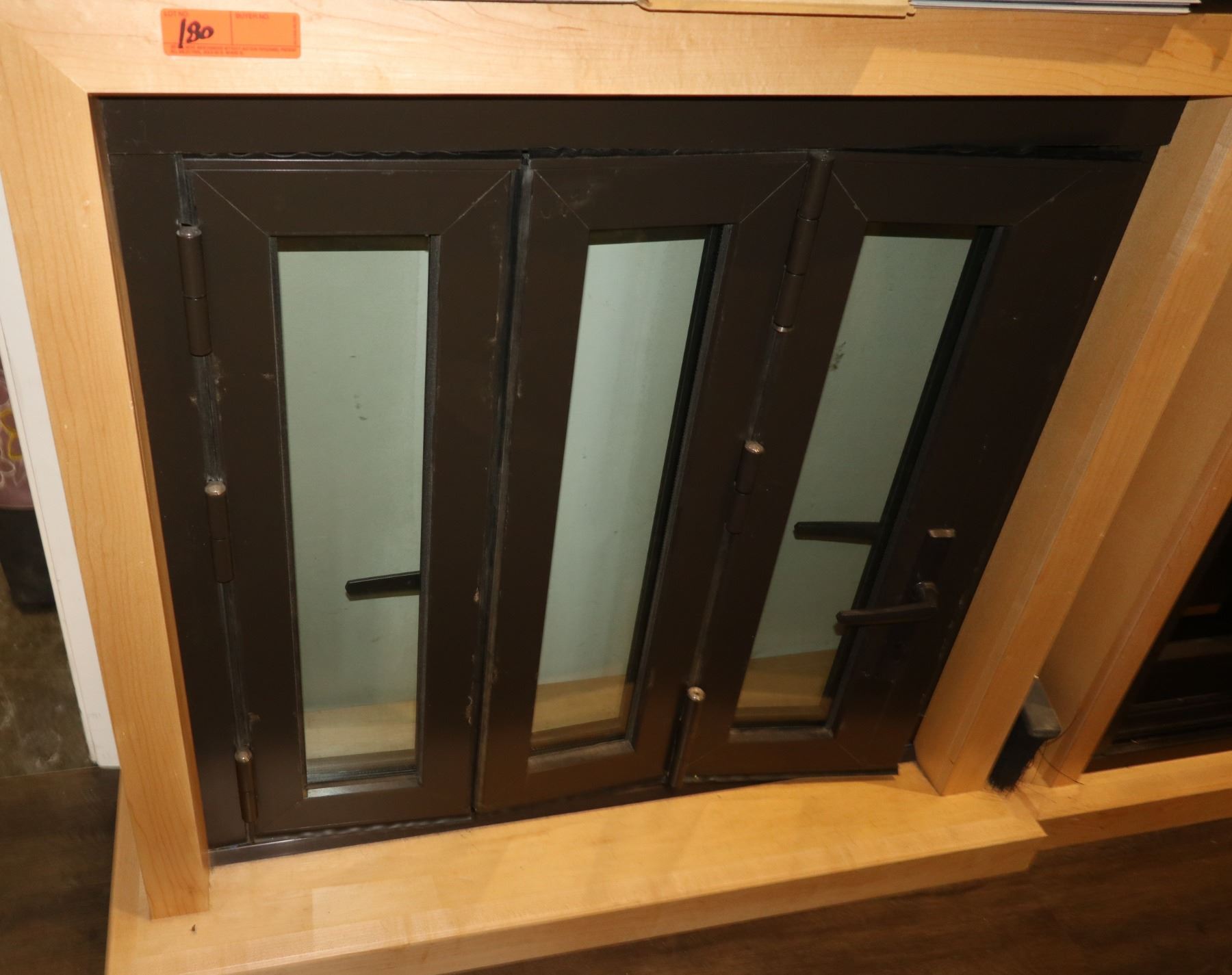 3 Panel Window in Wood Frame - Oahu Auctions