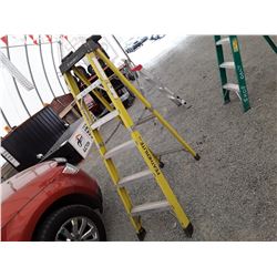 6 Foot Featherlite Yellow Fiberglass Step Ladder