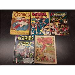 5 Various Comics from 1937, 1940, 1941, 1955, 1940