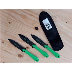 Green Handle 3 throwing Knives
