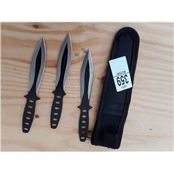 Black Handle 3 Throwing Knives