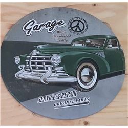 Metal Sign Round garage