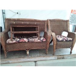 Wicker Patio Set 3 pieces