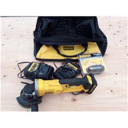 dewalt 20v Lithian Battery Grinder with 2 Batteries and 2 Chargers