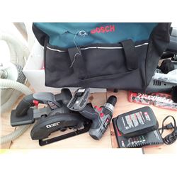 443- porter cable skill saw, Drill charger &  battery in bag