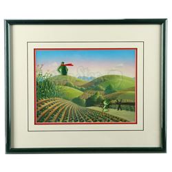 Jolly Green Giant and Sprout Framed Animation Set-Up With Hand-Painted Background - GREEN GIANT COMM