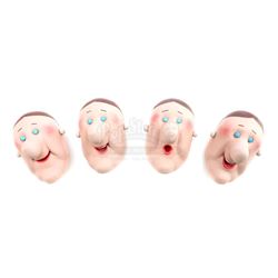Four CBS Librarian Lady's Resin Stop-Motion Puppet Heads - CBS READING BUMPERS (1970s)