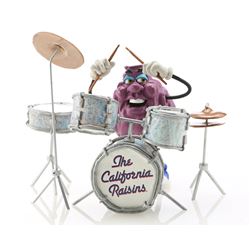 Beebop's California Raisin Puppet and Drum Kit Replica Signed By Will Vinton - CALIFORNIA RAISINS (B