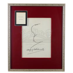 Framed Alfred Hitchcock Autograph and Signature Profile Caricature - ALFRED HITCHCOCK PRESENTS (1955
