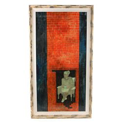 Acrylic Painting Of Old Woman On Hardboard Signed 'Tom Wright' - NIGHT GALLERY (1969 - 1973)