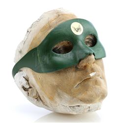 Green Hornet's (Van Williams) Plaster Face Cast and Signed Toy Mask - THE GREEN HORNET (1966 - 1967)