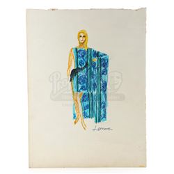 William Ware Theiss Hand-Drawn Costume Sketch Of Lenore’s (Barbara Anderson) Caftan - STAR TREK: THE