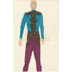William Ware Theiss Hand-Drawn Costume Sketch Of Krodak’s (Gene Dynarski) Gideon Uniform - STAR TREK