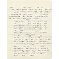 William Ware Theiss’ Hand Written List Of Actors and 18 Costume Invoices From ‘Amok Time’ - STAR TRE