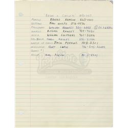 William Ware Theiss’ Hand Written List Of Actors and 16 Costume Invoices From ‘Bread and Circuses’ -