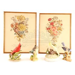 Ruth Fisher's (Frances Conroy) Ceramic Birds and Framed Floral Prints - SIX FEET UNDER (2001 - 2005)