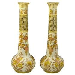 Pair of vases, Zsolnay, 1890  