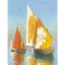 Hugó Poll (1867-1931) / Sailing boats at Bretagne
