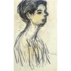 Béla Czóbel (1883-1976) - Woman from profile 