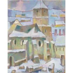 Sándor Mohy (1902-2001) - The church of Dés in winter