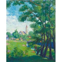 Géza Kádár (1878-1952) - Church of Nagybánya, 1931