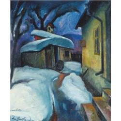 Sándor Ziffer (1880-1962) - Yard at winter