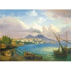 Kerpel, Leopold (1818-1880) - Neapolitan bay with the Vesuvius in the background, 1864