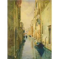 Jeno Koszkol (1868-1935) - The Rio San Vio in Venice