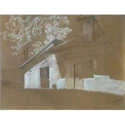 László Mednyánszky (1852-1919) - Shed with flowering tree