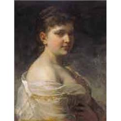 Károly Lotz (1833-1904) - Young girl in lace