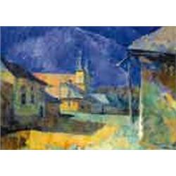 Oszkár Nagy (1883-1965) - The Cistercian church in Nagybánya, 1957