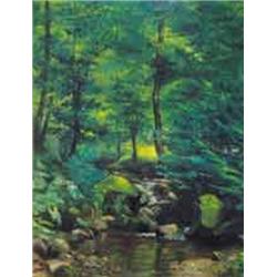 János Krizsán (1866-1948) - Spring deep in the Morgó